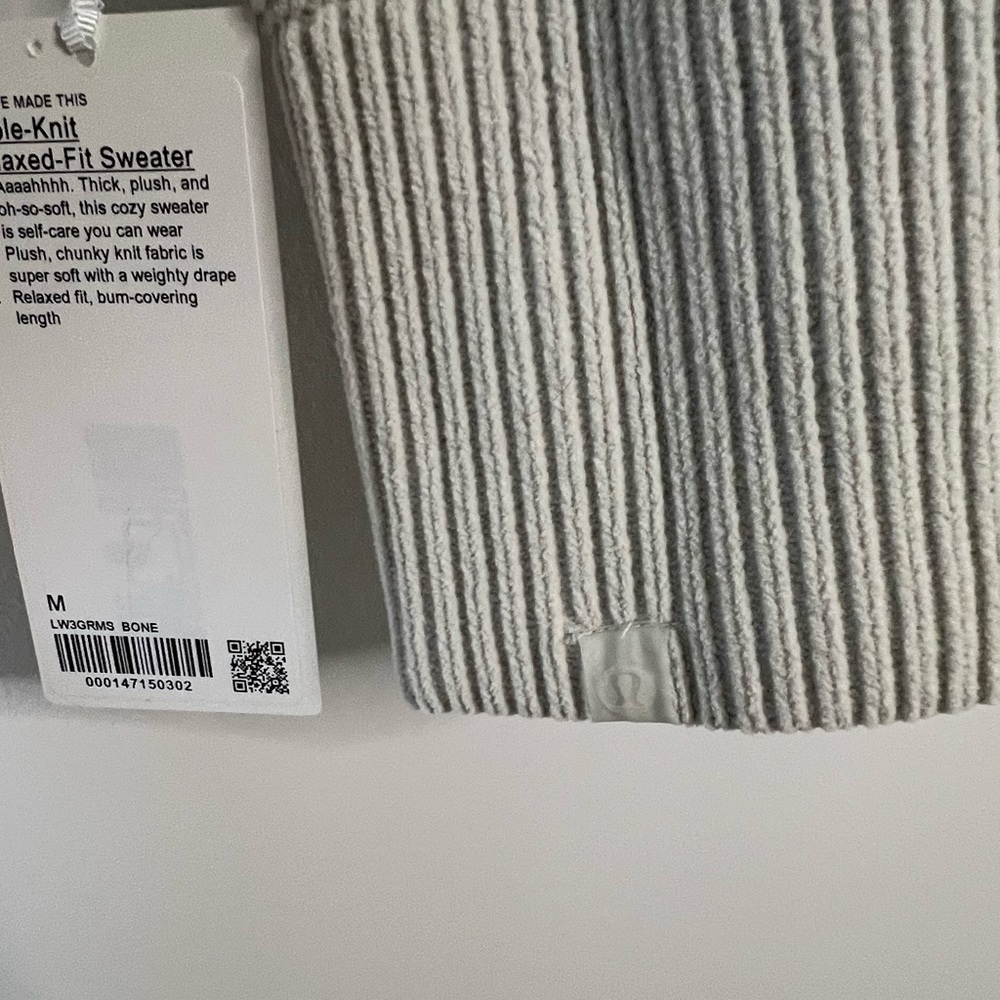 NWT Lululemon Cable Knit Relaxed Fit Sweater in Bone - Picture 15 of 15